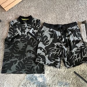 Diesel Mens Palm Gradient Short Set (Size M top , Size L bottom)